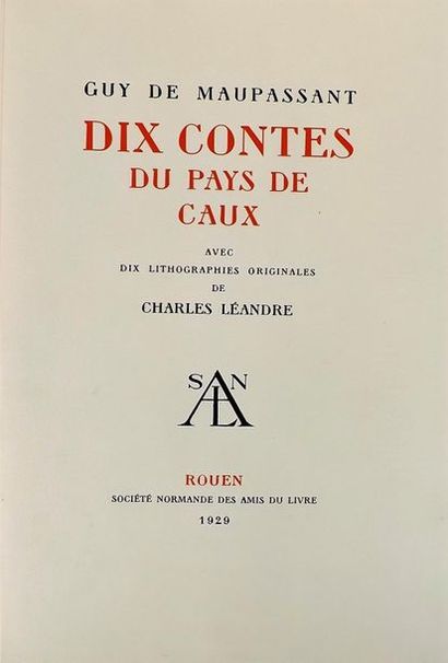 null MAUPASSANT (Guy de). Dix contes du Pays de Caux. Avec dix lithographies originales...
