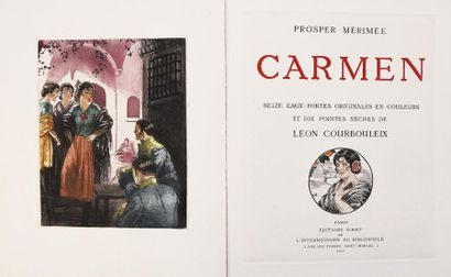 null MERIMEE (P). Carmen. Paris, édition d’Art, 1929. In-4° en feuilles sous couverture.
	Orné...