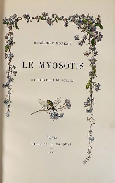 null MOREAU (H.). Le Myosotis. Paris, Conquet, 1893. In-8, demi-maroquin bronze à...