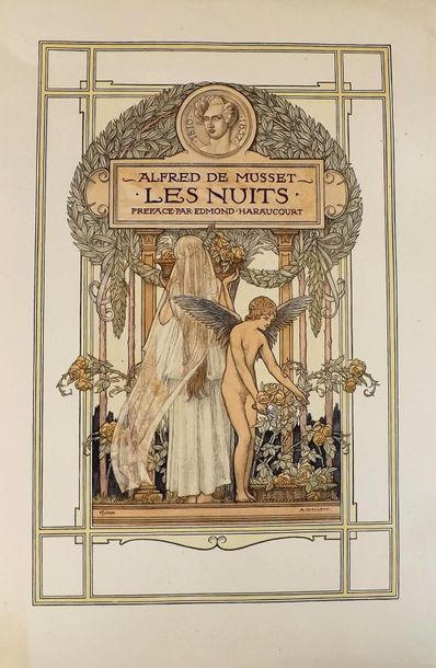 null MUSSET (A. de). Les nuits. Paris, Meynial, 1911. In-8 en feuilles, sous couverture,...