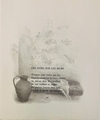 null BRASILLACH (R). Poèmes de Fresnes. Paris, Cercle Grolier, 1953. In-4° en feuilles,...