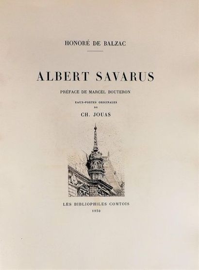 null BALZAC (H. de). Albert Savarus. S.l., Les Bibliophiles Comtois, 1930. In-4°,...