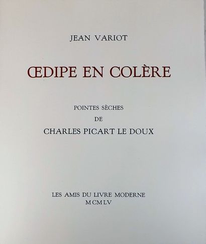 null VARIOT (J.). Œdipe en colère. Paris, Les Amis du Livre Moderne, 1955. In-4°...