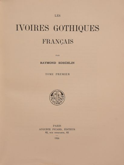 null KOECHLIN (R.). French Gothic ivories. Paris, Picard, 1924. 2 volumes of text...