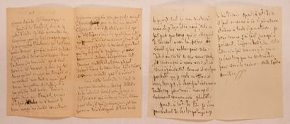 null CHATEAUBRIAND (François-René de). 2 autograph letters, Vallée-aux-Loups 14 and...