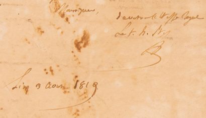 null FOUCHE (Joseph), Duc d’Otrante. Lettre autographe signée avec initiale ‘O’....