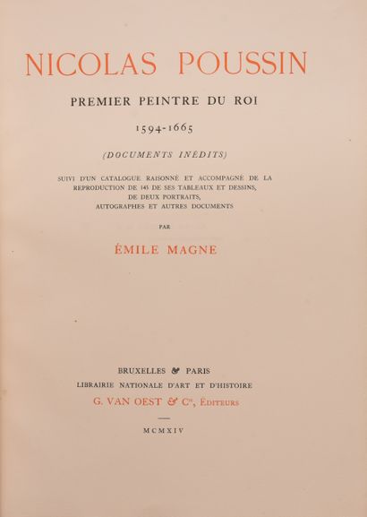 null POUSSIN (N.) – MAGNE (E.). Nicolas Poussin, premier peintre du Roi. 1594-1665...