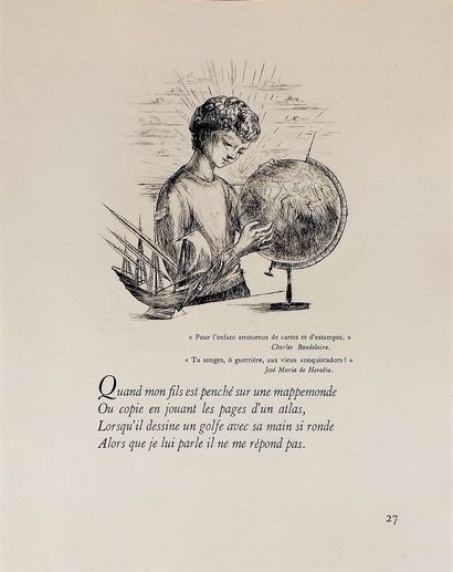 null HOUVILLE (G. d'). Poetry. Paris, Cent Femmes Amies des Livres, 1949. In-8 in...