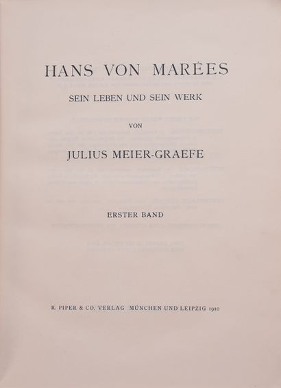 null MAREES (Hans von) – MEIER-GRAEFE (J). Hans Von Marees, sein leben und sein werk....