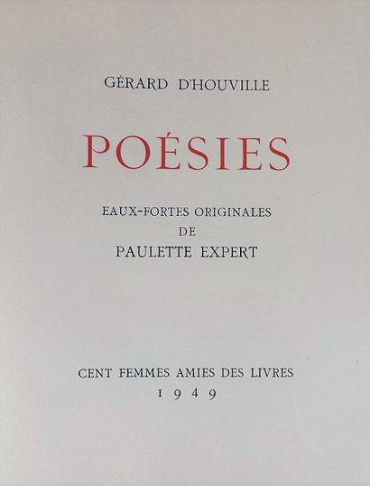 null HOUVILLE (G. d’). Poésies. Paris, Cent Femmes Amies des Livres, 1949. In-8 en...