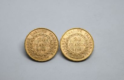 null France. 2 coins 20Fr gold to the genius, 1898



Lot sold on designation, kept...