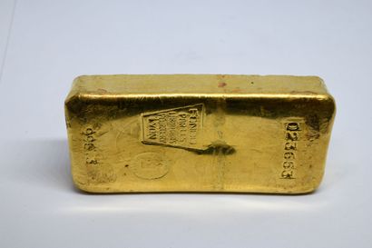  Gold ingot Tester: Porquery Laboratory in Lyon N°023653 Weight of fine gold: 996.3g...