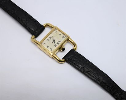 null THANK YOU in Geneva. Ladies' wristwatch in yellow gold, stirrup model. Mechanical...