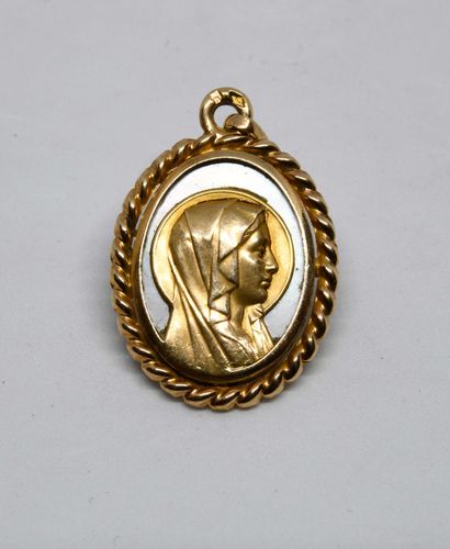 null 
Médaille de la Vierge Marie en or jaune 750 millièmes, entourage en maille...