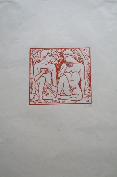 null Aristide MAILLOL (1861-1944)

Corydon et Thyrsis. 

Gravure sur bois en sanguine,...