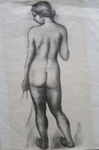 null Aristide MAILLOL (1861-1944)? 

"Femme nue de dos" 

Lithographie en noir sur...