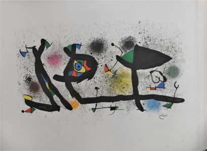 null D'après Joan Miro (1893-1983)

Composition abstraite. 

Lithographie couleur...