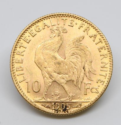 FRANCE. Une pièce 10 Francs or. 1905