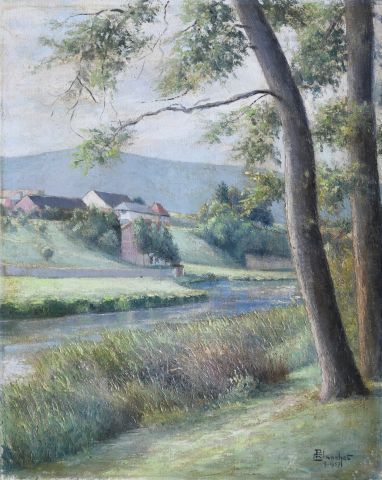 null R. PLANCHET (XXth)

"Banks of the Arroux. Autun" 1957

Oil on canvas signed...