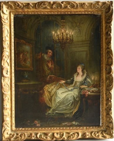 null Attribué à François GUERIN (né avant 1751 - mort après 1791)

Scène galante

Toile

Hauteur...