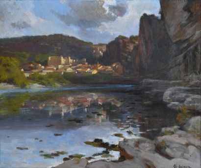 null Charles LACOUR (1861-1941)

Vue du village de Vogüé depuis la rivière. Ardèche....