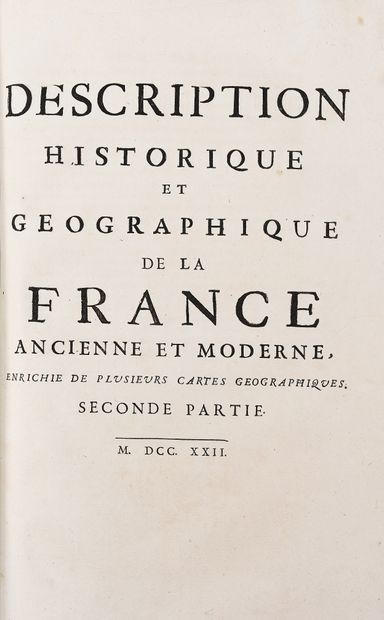 null [LONGUERUE (Dufour de)]. DESCRIPTION HISTORIQUE ET GEOGRAPHIQUE DE LA FRANCE...