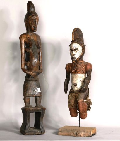 null CONGO – NIGERIA 

Deux Statues en bois à rehauts de couleurs

H : 62 cm (manque...