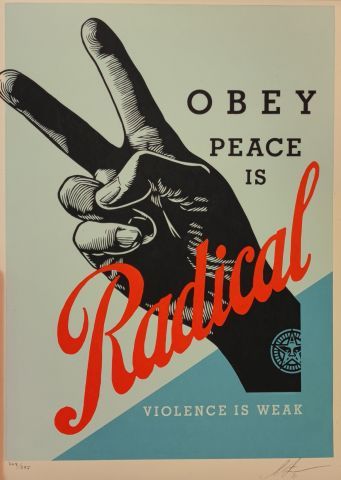 null Shepard Fairey (né en 1970)

"Radical Peace" 2021

Sérigraphie en bleu sur papier...