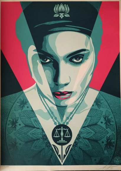 null Shepard Fairey (né en 1970)

"Justice Woman" 2021

Sérigraphie en bleu et rouge...