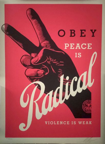 null Shepard Fairey (né en 1970)

"Radical Peace", 2021 

Sérigraphie en rouge sur...
