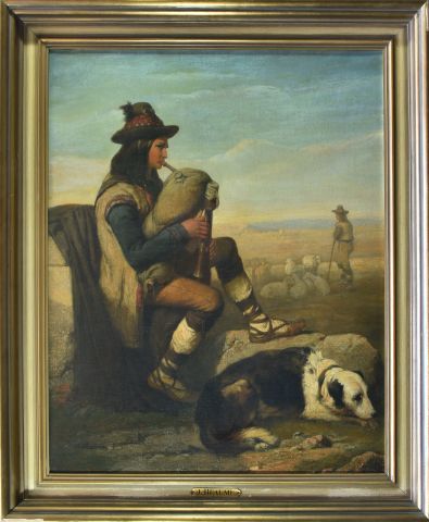 null Joseph BEAUME (1796-1885)

Pifferaro et berger en Italie

Huile sur toile, signée...