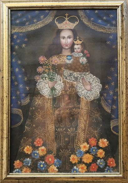 null École de Cuzco, (dans le l’esprit de)

Vierge à l’enfant

Huile sur toile

44...