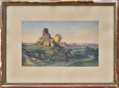 null Giacomo MAES (XVIIIe-XIXe)

Paysage d’Italie à la tour en ruine

Aquarelle,...