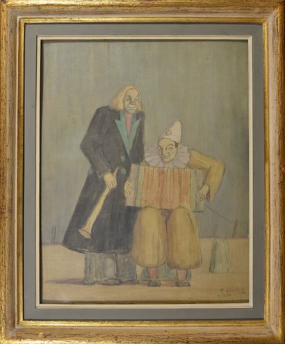 null *Jean FERLET (1889-1957)

The clowns musicians

Oil on canvas board, signed...
