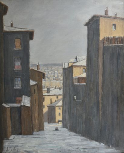 null *Jean FERLET (1889-1957)

The roofs of Lyon under the snow

Oil on isorel panel,...
