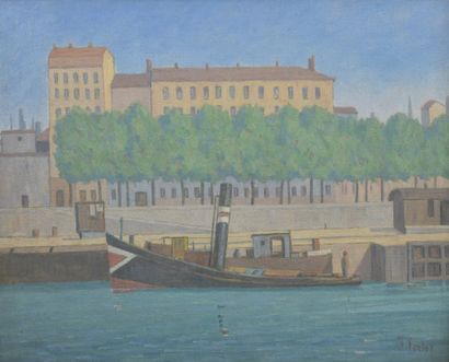 *Jean FERLET (1889-1957) 
Wharf on the Saône...