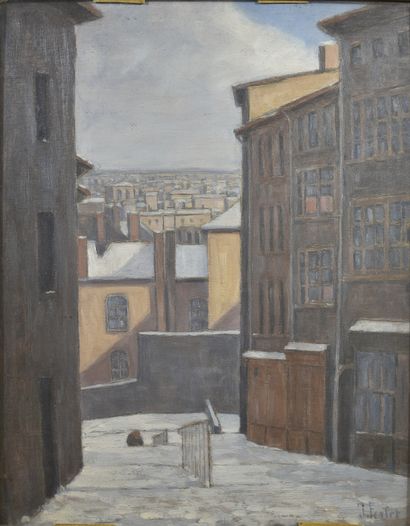 null *Jean FERLET (1889-1957)

Montée enneigée dans le Vieux Lyon

Huile sur panneau,...