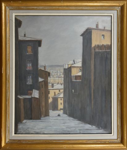 null *Jean FERLET (1889-1957)

The roofs of Lyon under the snow

Oil on isorel panel,...