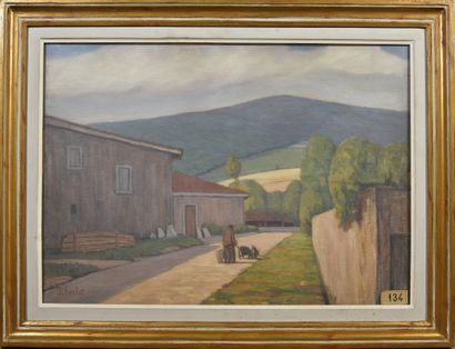 null *Jean FERLET (1889-1957)

Surroundings of Vaugneray, around 1950

Oil on panel,...