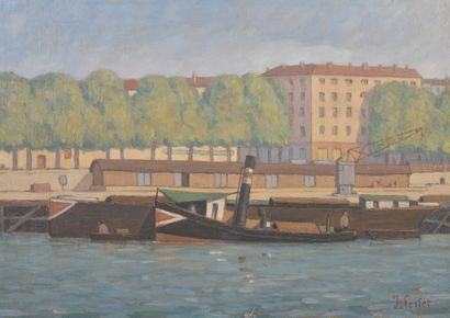 *Jean FERLET (1889-1957) 
Lyon, the Saône...