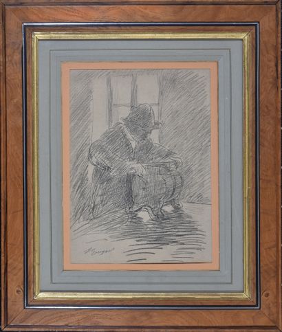 null François Joseph GUIGUET (1860-1937)

"La baratte"

Crayon sur papier, signé...