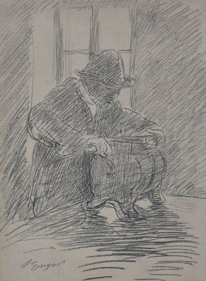 null François Joseph GUIGUET (1860-1937)

"La baratte"

Crayon sur papier, signé...