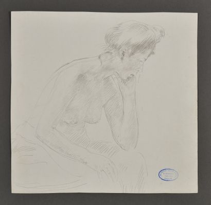 null François Joseph GUIGUET (1860-1937)

Femme nue songeuse

Pointe d'argent sur...