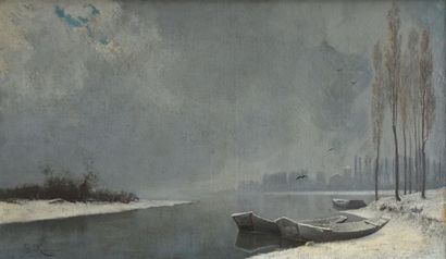 null Gustave KARCHER (1831-1908)

Rivière en Hiver, 1875

Huile sur toile, signée...
