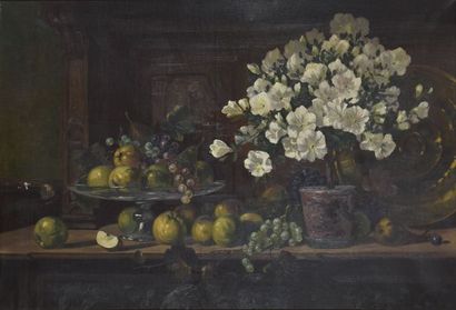 null Carl FEY (1867-1939)

Fleurs et fruits d’automne dans un intérieur

Huile sur...