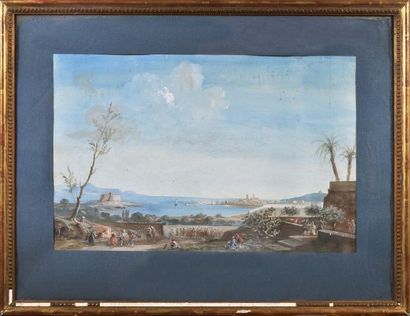 null French school of the 18th century

Movement of troops in front of Antibes

Gouache

25,5...