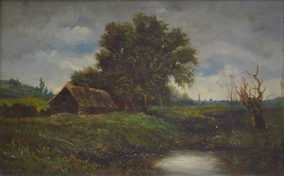 null Jean BAIN (1860-1908)

Paysage du Dauphiné à la petite mare, 1887

Huile sur...