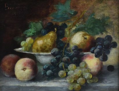 null Régis BÉROUJON (1845-1935)

Grapes, pears and peaches

Oil on cardboard, signed...