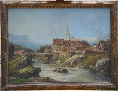null Théodore LEVIGNE (1848-1912)

Alpine Village in Switzerland

Oil on canvas,...