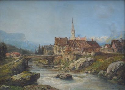 null Théodore LEVIGNE (1848-1912)

Alpine Village in Switzerland

Oil on canvas,...